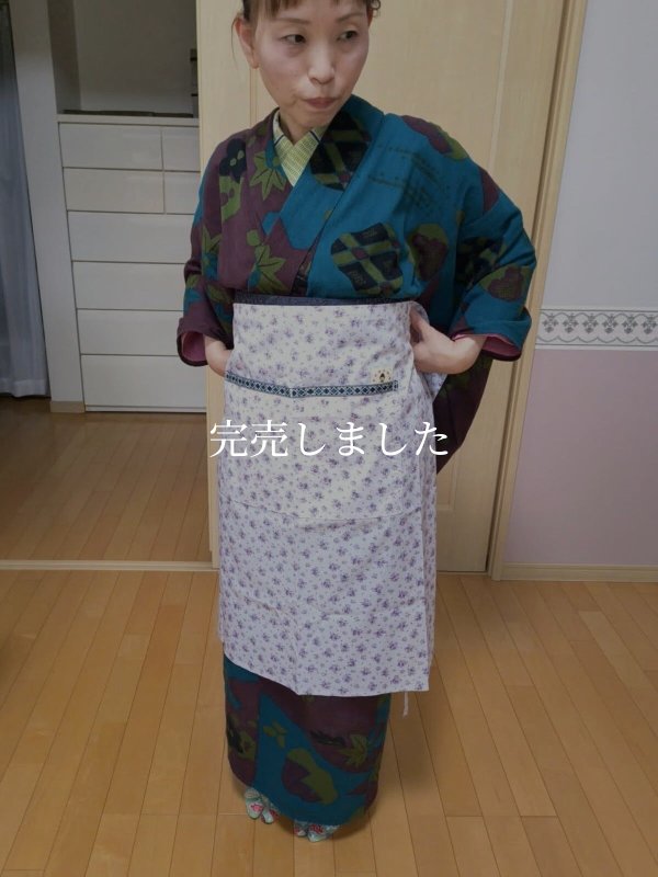 画像9: エプロン - レトロ小花柄 (9)