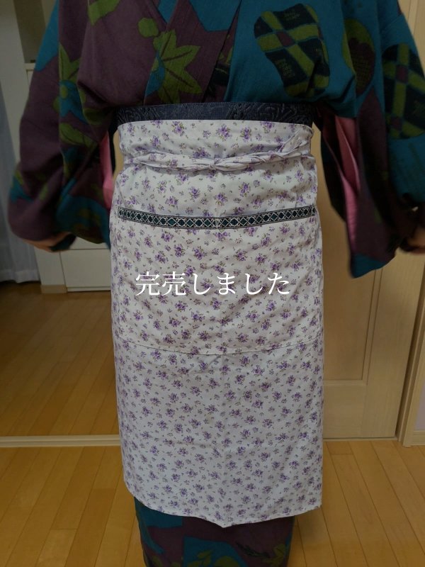 画像5: エプロン - レトロ小花柄 (5)