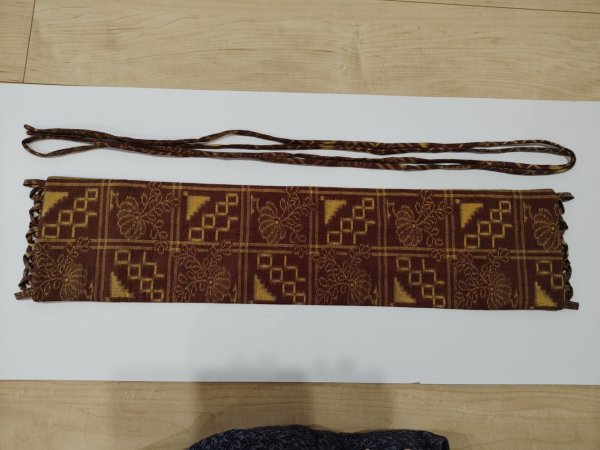 画像4: 背中涼しいに決まってる帯06〜紬生地・格子に花絣〜 (4)