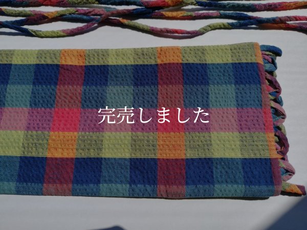 画像9: 背中涼しいに決まってる帯07（普通サイズ）〜阿波しじら・カラフル格子〜 (9)