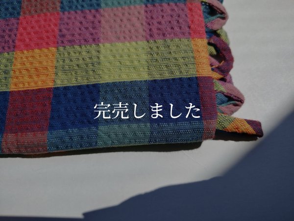 画像10: 背中涼しいに決まってる帯07（普通サイズ）〜阿波しじら・カラフル格子〜 (10)