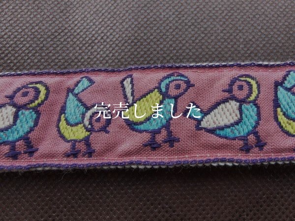 画像4: レピヤンリボンのバッグストラップ01／ことり　ピンク (4)